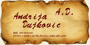 Andrija Dujković vizit kartica
